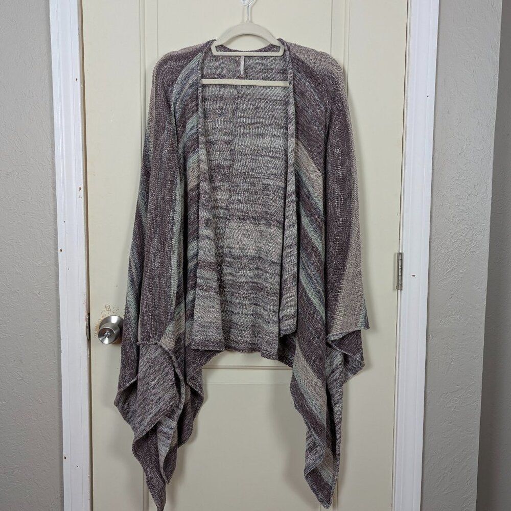 Free People | Striped Waterfall Open Cardigan Size Medium - Picture 2 of 8